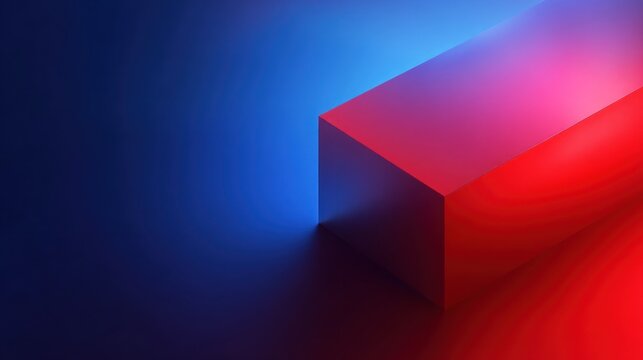 Abstract red and blue cube illustration