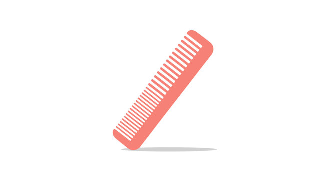 A flat lay of a single pink comb on a surface