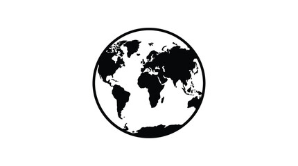 Fototapeta premium Earth silhouette on a white background