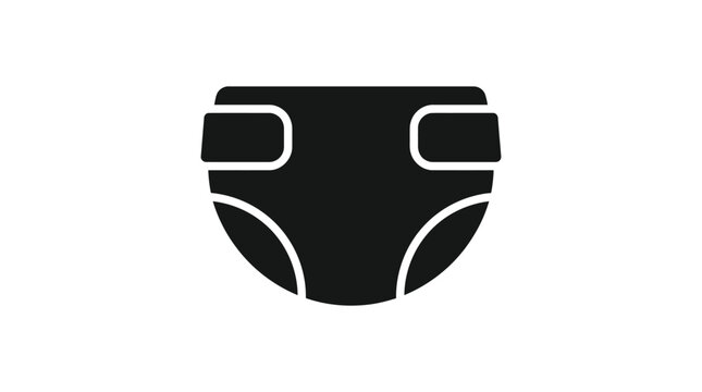 Diaper silhouette icon on a white background