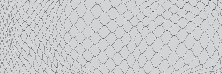 Fishing or soccer net. Repeated hexagon pattern. Black wired mesh texture isolated on white background. Metallic or fabric fence, cage or lattice structure. Vector graphic Illustration. © nong