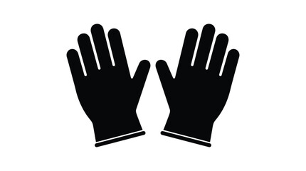 Obraz premium Gloves silhouette black hands protection on white background