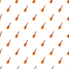 Obraz premium Acoustic guitars creating a seamless pattern on a white background