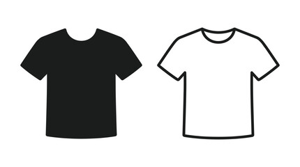 t shirt silhouettes black and white line drawing © Rabbi