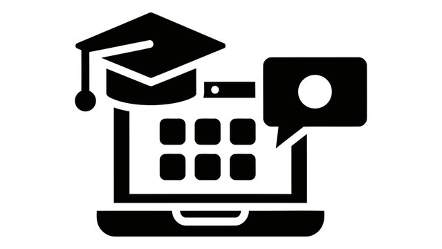 Online education icon, elearning concept, vector illustration isolated on white background