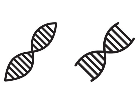 DNA double helix molecular structure symbols  genetic code and biotechnology icons  science and biology illustrations