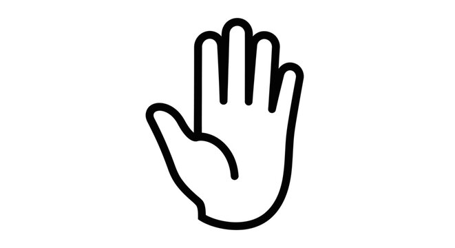 A simple line drawing of a hand.