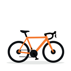 Fototapeta premium Stylish orange bicycle features a sleek design for road cycling adventures
