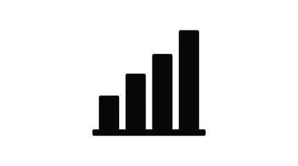 Fototapeta premium Ascending bar graph silhouette on a white background silhouette