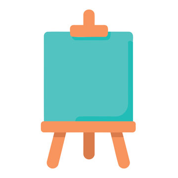 Simple teal and orange artist easel stands ready for the next masterpiece