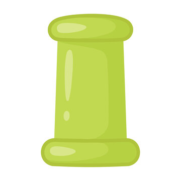 Whimsical green beaker cartoon vector illustration on a white background