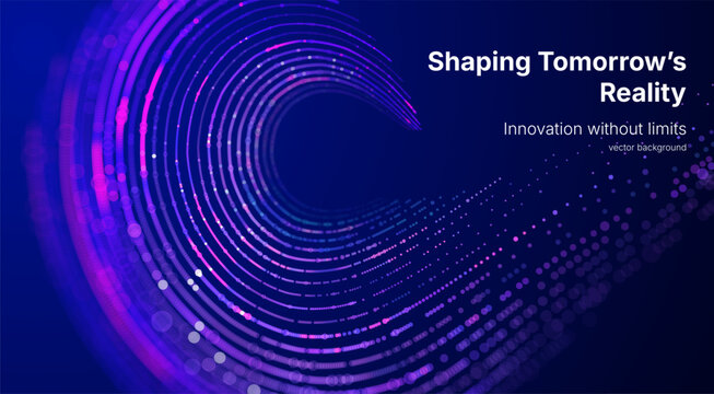 Futuristic data array visualization with flowing particle waves and digital interface representing big data analysis, pattern recognition, artificial intelligence, machine learning vector background