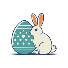 Obraz premium Easter Bunny and Decorated Egg Illustration