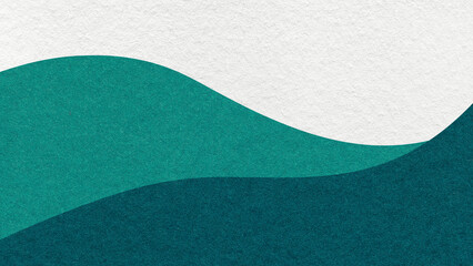 Abstract white, teal, dark jade texture paper background, wavy layers. Wave pattern with copy space for banner © nikol85