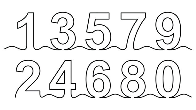 a black and white image of wavy numbers.