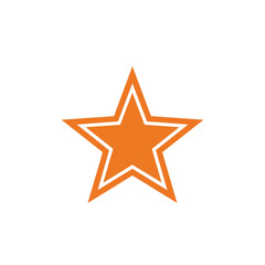 Obraz premium Orange Five Pointed Star Shape Isolated on White Background.