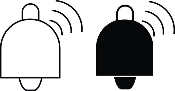 Notification icon set. push notification and unread message symbols. Notification bell symbols. Alarm sign. Mobile application interface and social media feed design. 