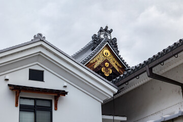 Obraz premium Ornate Founder Hall at Higashi Honganji Temple Kyoto with sweeping rooflines and traditional Japanese craftsmanship, Kyoto, Japan 