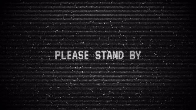 Please stand by glitch crt analog tv effect