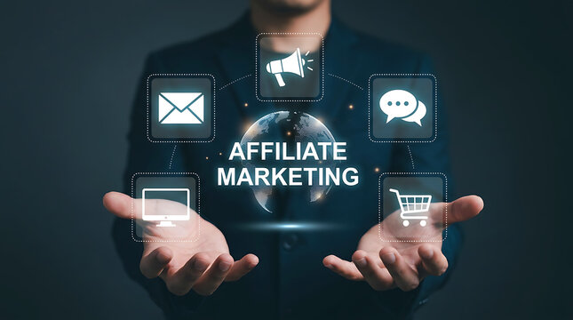 Affiliate Marketing Digital Business Strategy Online Growth Concept