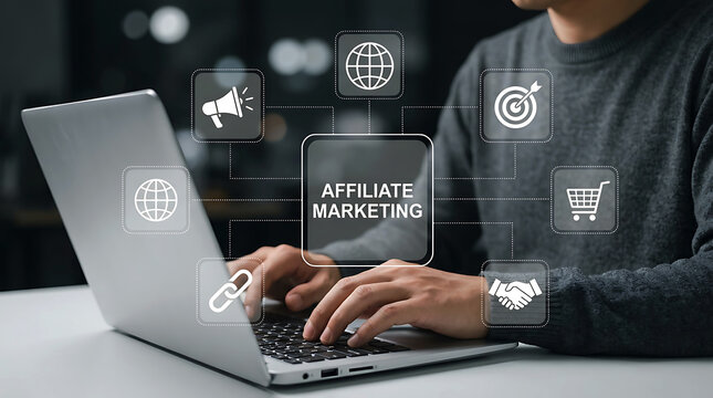 Affiliate Marketing Digital Business Online Promotion Strategy Concept