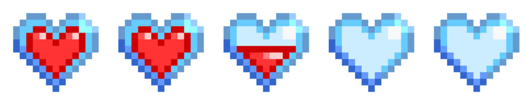 Pixel art health bar for games