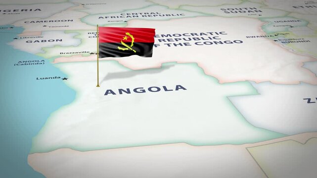 Angola Map Flag 4K Loop