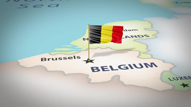 Belgium Map Flag 4K Loop