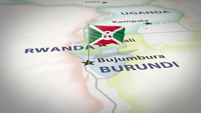 Burundi Map Flag 4K Loop