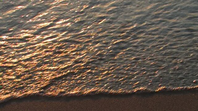日差しに照らされる波うち際