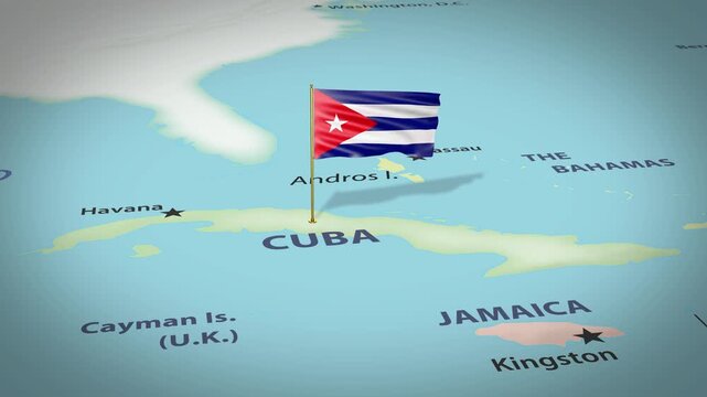 Cuba Map Flag 4K Loop