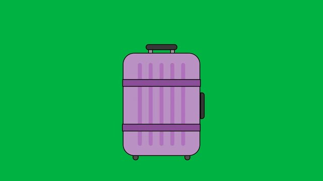 travel suitcase animation green screen