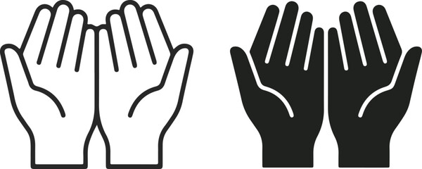 Obraz premium Two open palms facing each other with fingers slightly spread apart