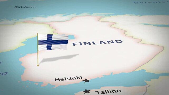 Finland Map Flag 4K Loop