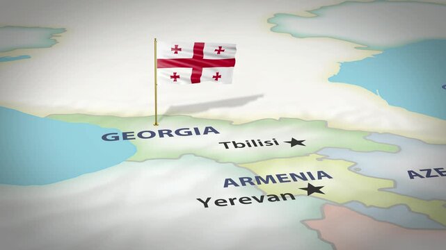 Georgia Map Flag 4K Loop