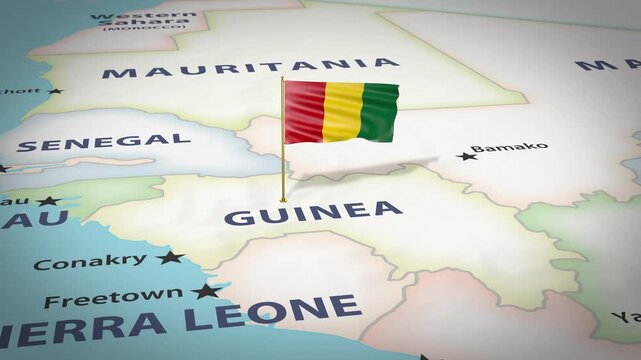 Guinea Map Flag 4K Loop