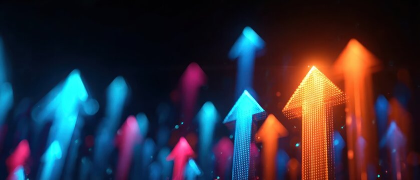 Abstract illustration of upward arrows representing growth