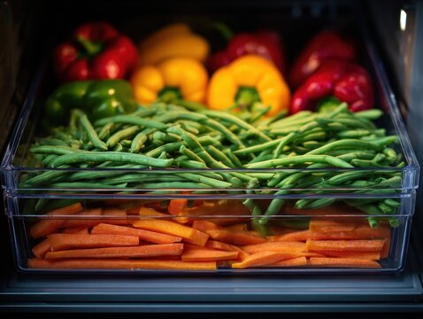 Fresh vegetables in a container