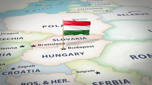 Hungary Map Flag 4K Loop