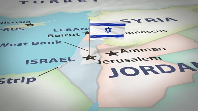 Israel Map Flag 4K Loop