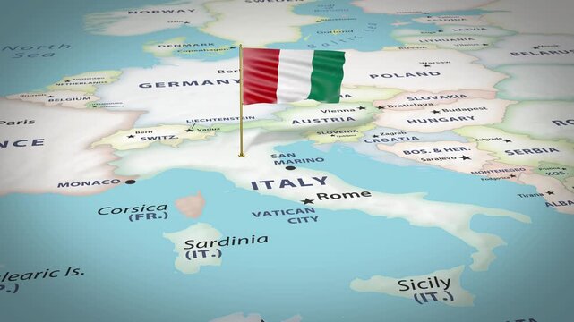Italy Map Flag 4K Loop