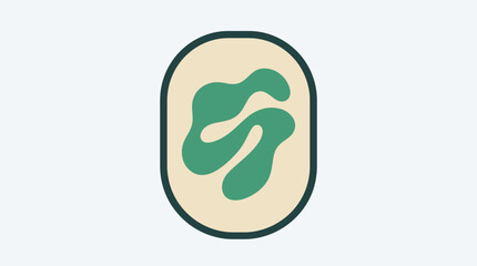 Abstract green shapes on a beige background, representing fluidity and creativity in design © Payu