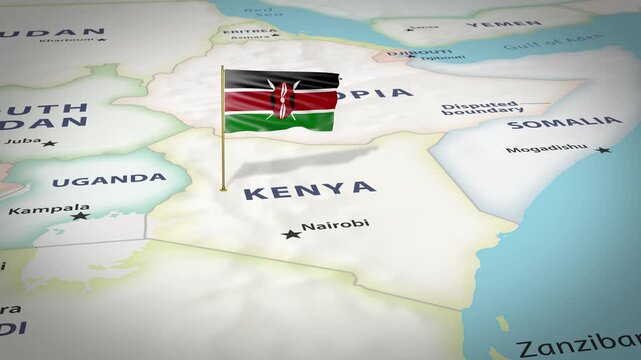 Kenya Map Flag 4K Loop