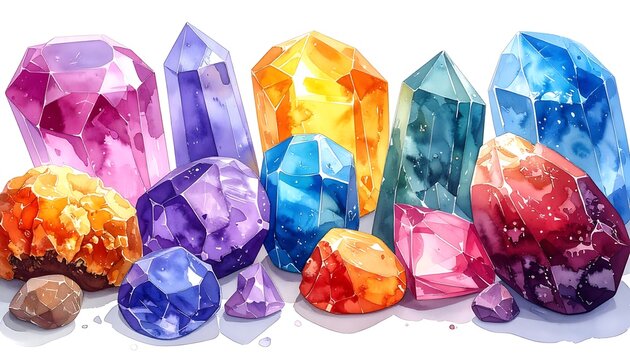 Vibrant faceted gems
