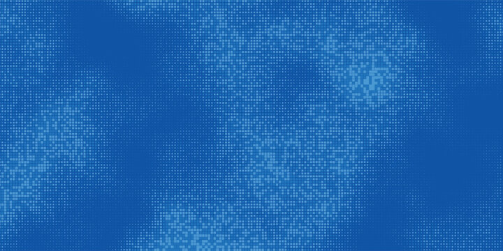 Flowing abstract wave texture with creative blue mosaic halftone pattern graphic illustration