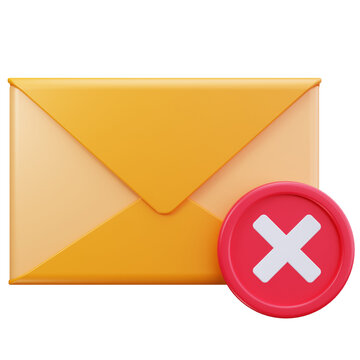 Delete Email Message Action 3D Illustrations