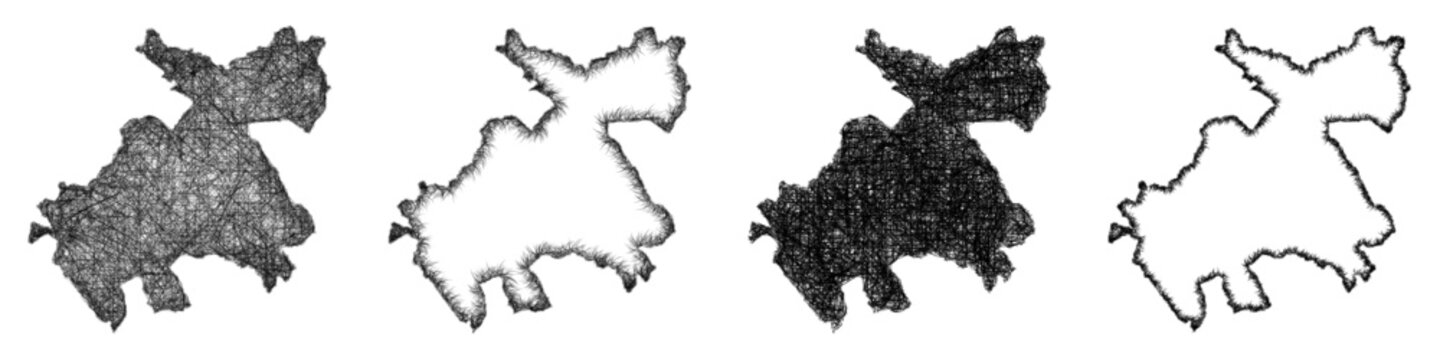 Sketch Machakos (Kenya) outline map design set