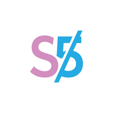 Gradient abstract with S F and S D F text in pink and blue colors