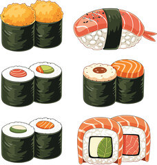 Delicious japanese sushi vector illustration © Rahat Hossain