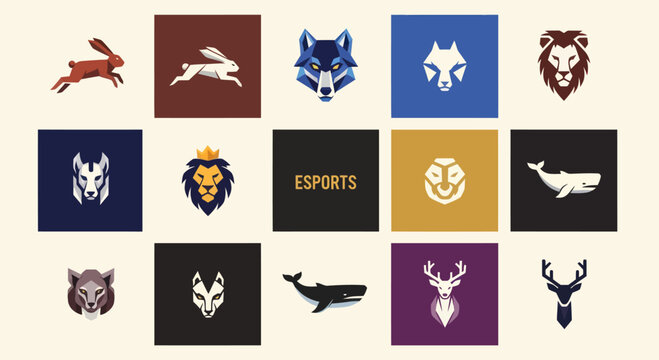 Esports Logo Collection: Animal Icons for Gaming Teams and Brands